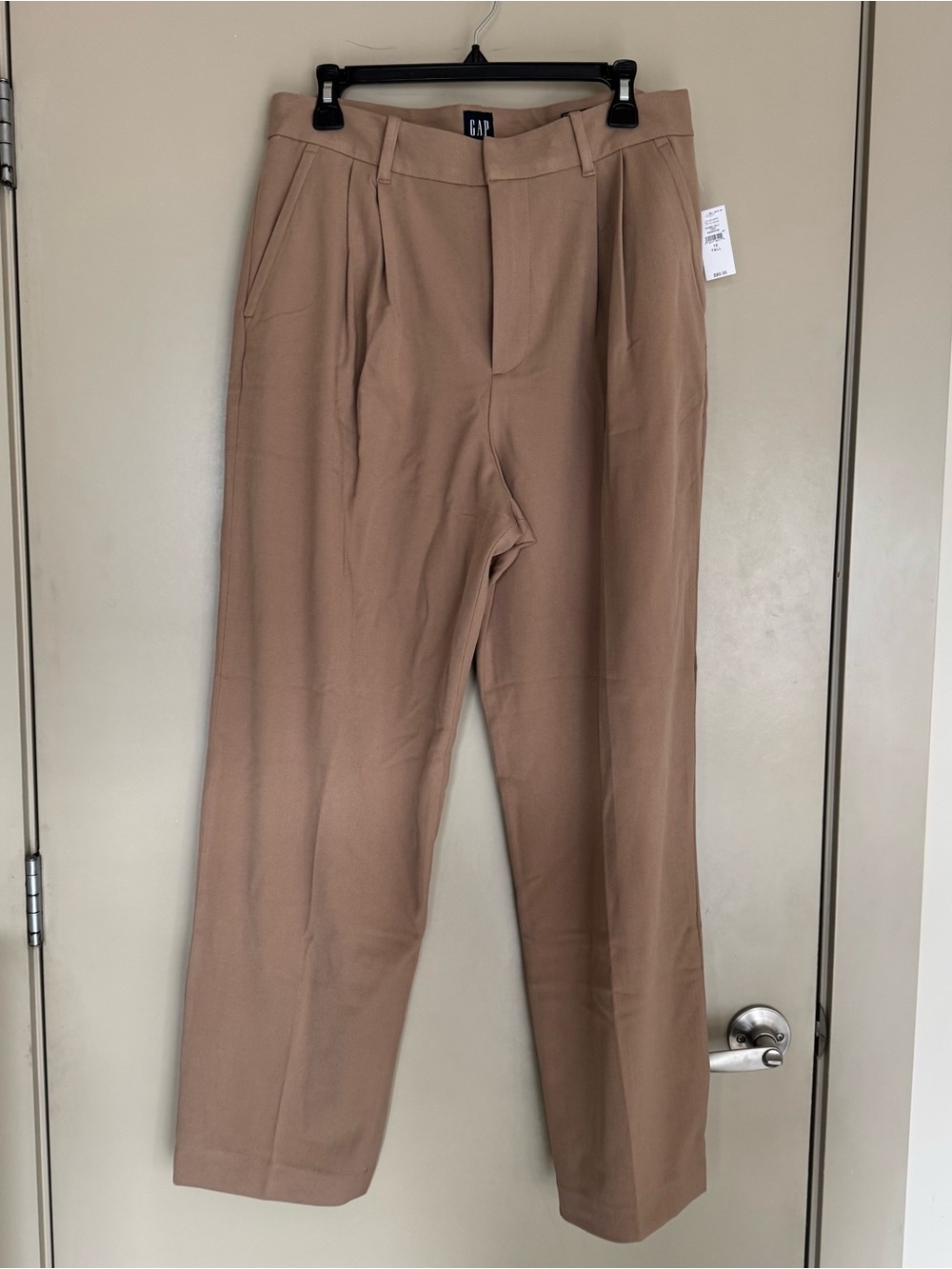 GAP High Rise Brushed Twill Taper Ankle Trousers - Beige Brown